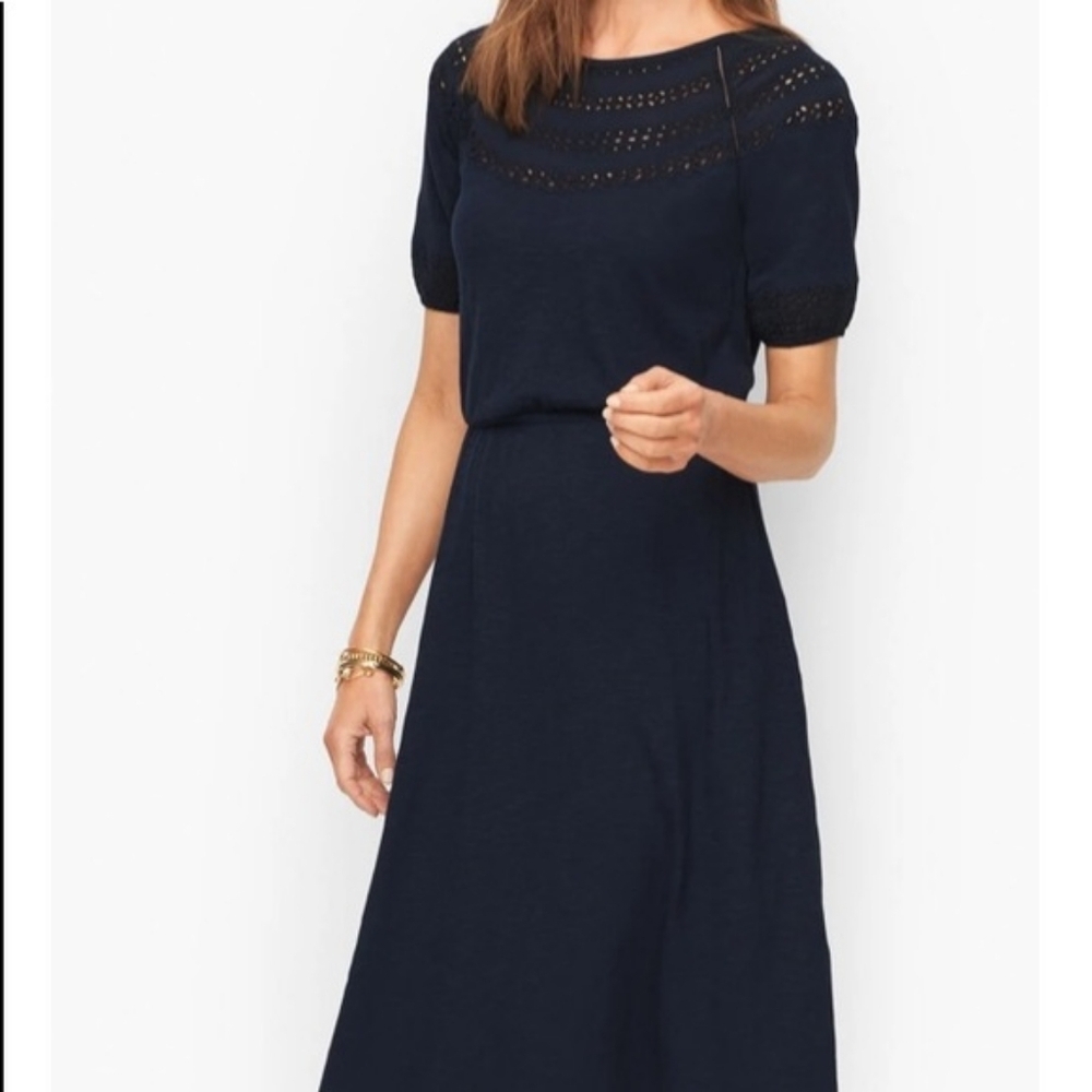 Talbots | Eyelet SlubKnit Fit & Flair Dress